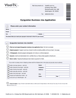 Kyrgyzstan Business Visa Application