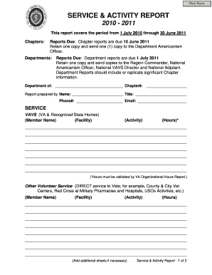 Service & Activity Report 2010-2011