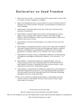 Declaration on Seed Freedom