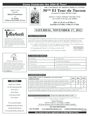 El Tour de Tucson Registration Form