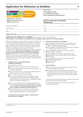 BioFach Vivaness Exhibitor Application Form