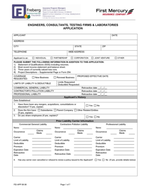 Engineers Consultants Application Form