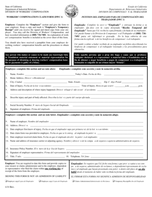 California Workers' Compensation Claim Form