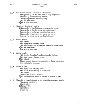 A&P I Chapter 10-13 Exam