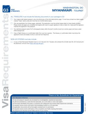 Myanmar Tourist Visa Application Form