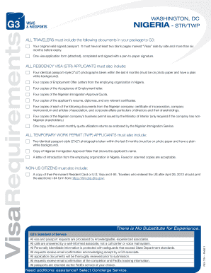 Nigeria Residency and Temporary Work Permit Application