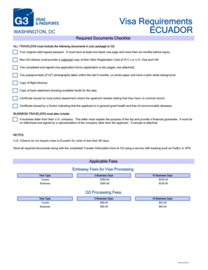 Ecuador Visa Application Form