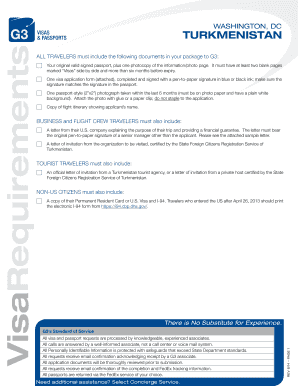 Turkmenistan Visa Application Form