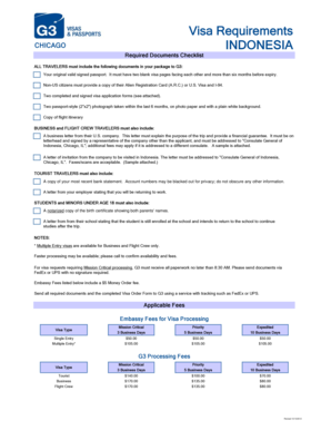 Indonesia Visa Application Form