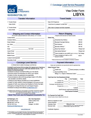 Libya Visa Application Form