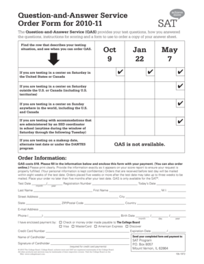 Question-and-Answer Service Order Form