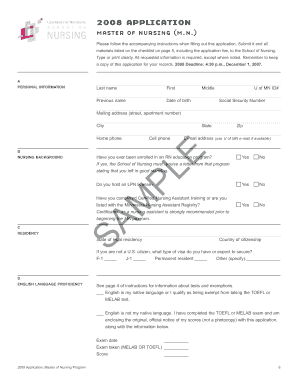 Fillable Online nursing umn Master of nursing program - School of ...