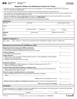 Request to Reduce Tax Deductions at Source