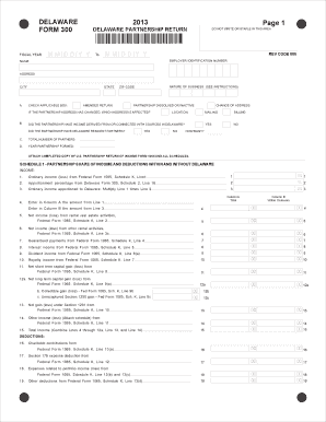 Delaware Partnership Return Form 300