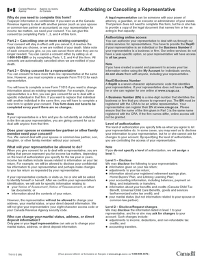 Canada Revenue Agency Representative Authorization Form