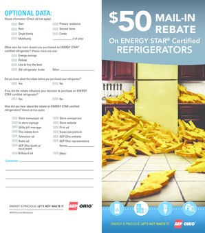 AEP Ohio Refrigerator Rebate Form