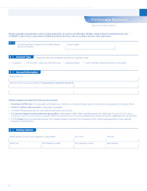 Corporate Account Application