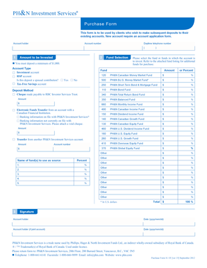 Purchase Form for Existing Accounts