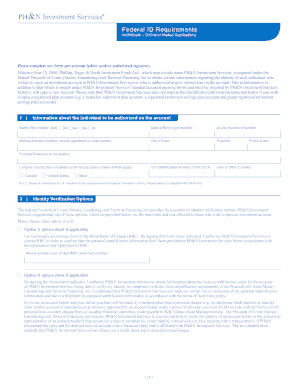 Federal ID Requirements Form