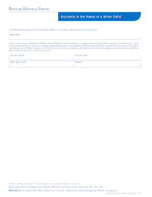 Minor Child Investment Account Form