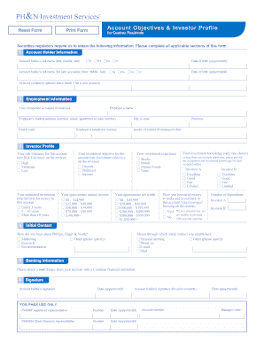 Account Objectives & Investor Profile Form