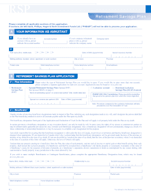 Retirement Savings Plan Application