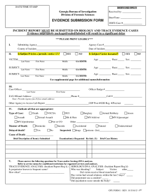 Georgia Evidence Submission Form