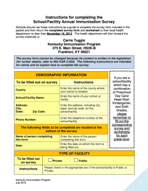 Kentucky School Immunization Survey