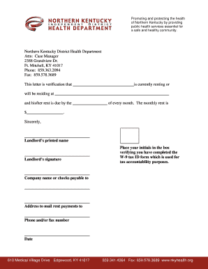Rental Verification Letter