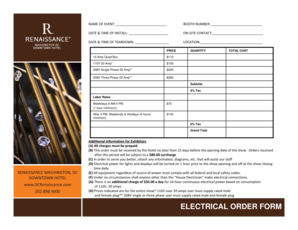 Electrical Order Form