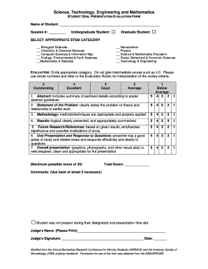 STEM Oral Presentation Evaluation/Scoring Form - Emerging ... - emerging-researchers