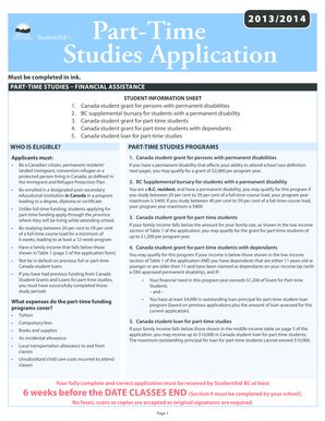 Part-Time Studies Application
