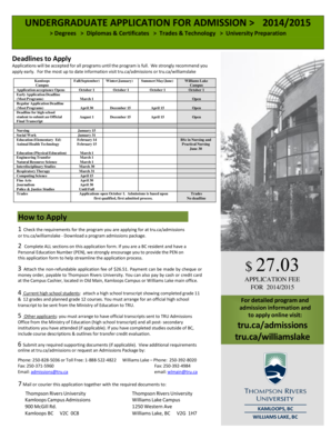 Undergraduate Application for Admission