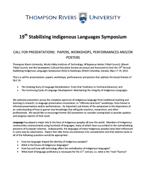 Fillable Online tru Call For Papers: Stabilizing Indigenous Languages ...