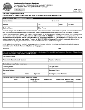 Kentucky Health Insurance Reimbursement Form