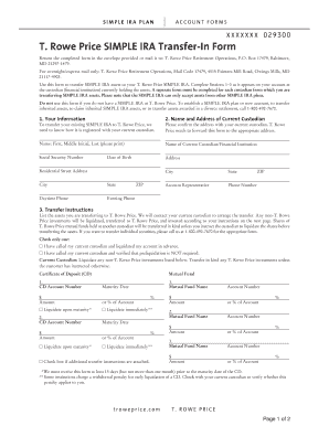 SIMPLE IRA Transfer-In Form