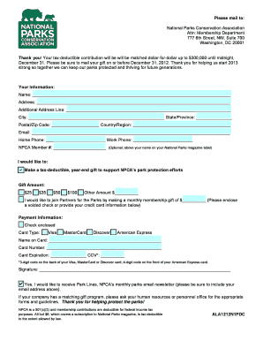 NPCA Membership Donation Form