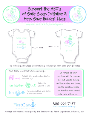 Safe Sleep Snap Shirt Order Form