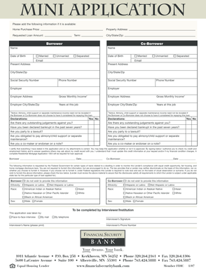 Mortgage Loan Application Form