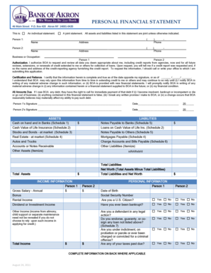 Personal Financial Statement