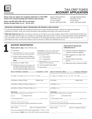 TIAA-CREF Funds Account Application