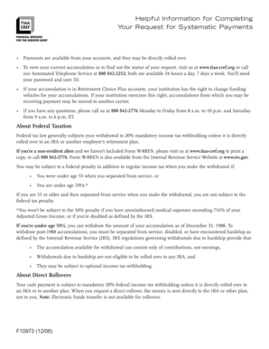 Request for Systematic Payments