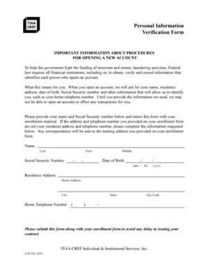 Personal Information Verification Form