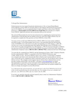 Form 5500-EZ Instructions for Keogh Plans