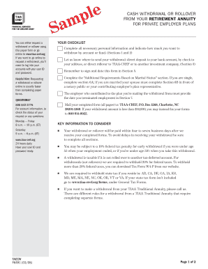 Retirement Annuity Withdrawal Form
