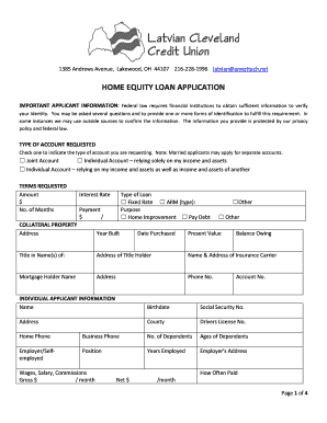 Home Equity Loan Application