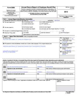 Form 5500 Annual Return/Report of Employee Benefit Plan