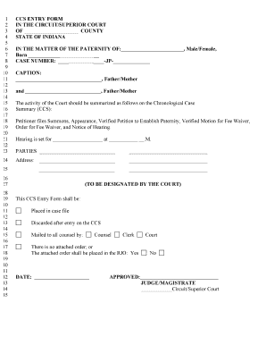 Indiana Paternity Establishment Form