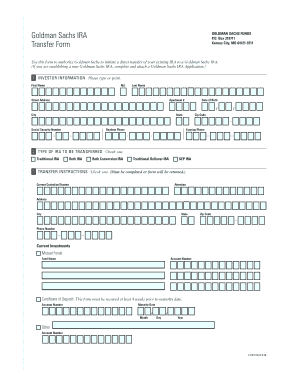 Goldman Sachs IRA Transfer Form