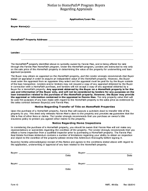 HomePath Program Buyer Notice